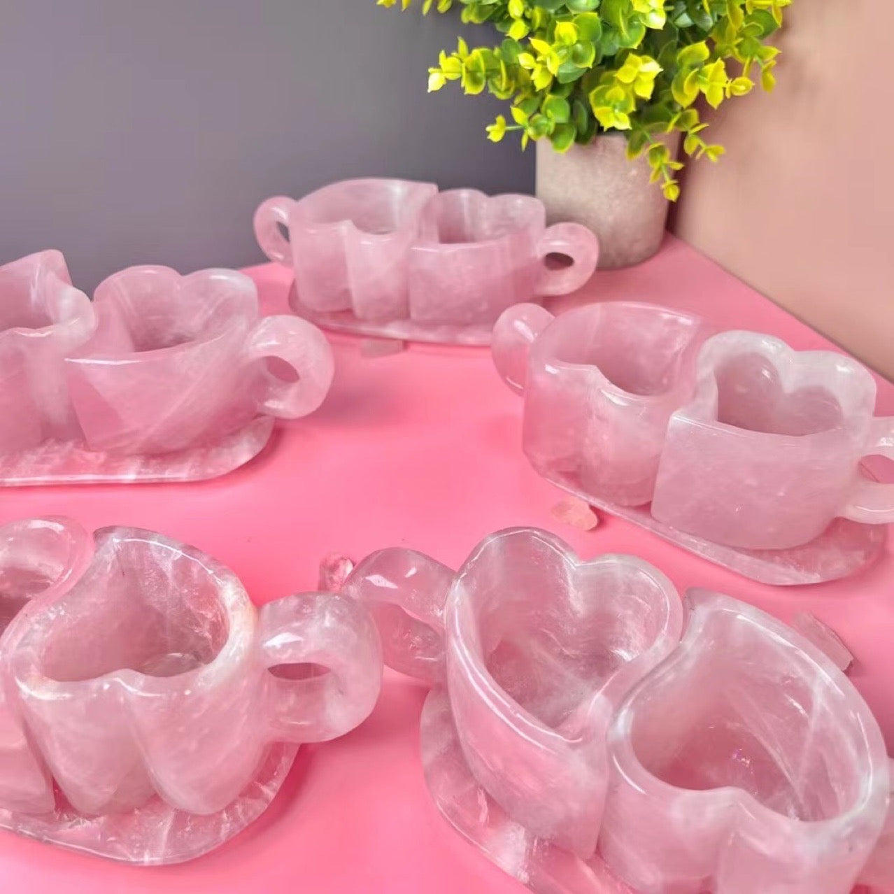 Heart to Heart - Rose Quartz couple's cup(Customization)