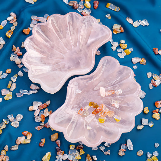 Cleansing Bad Emotion - Rose Quartz Shell Bowl