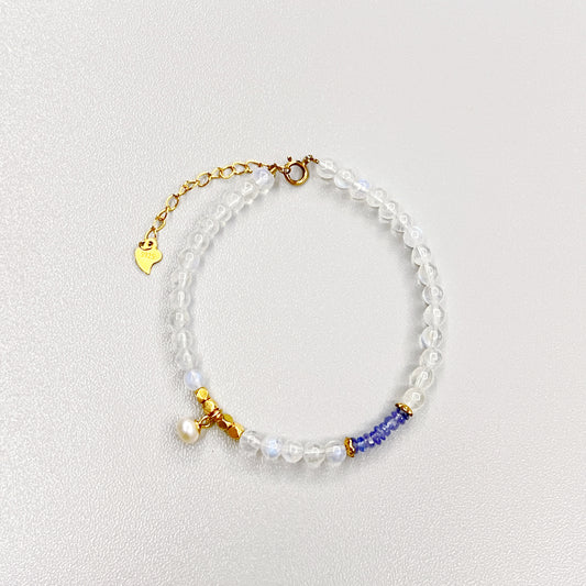 The Courage of Love - Moonstone & Tanzanite bracelet