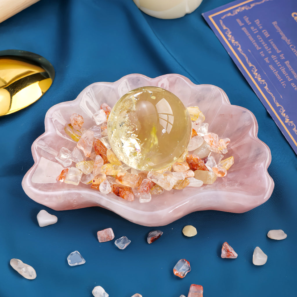 Cleansing Bad Emotion - Rose Quartz Shell Bowl