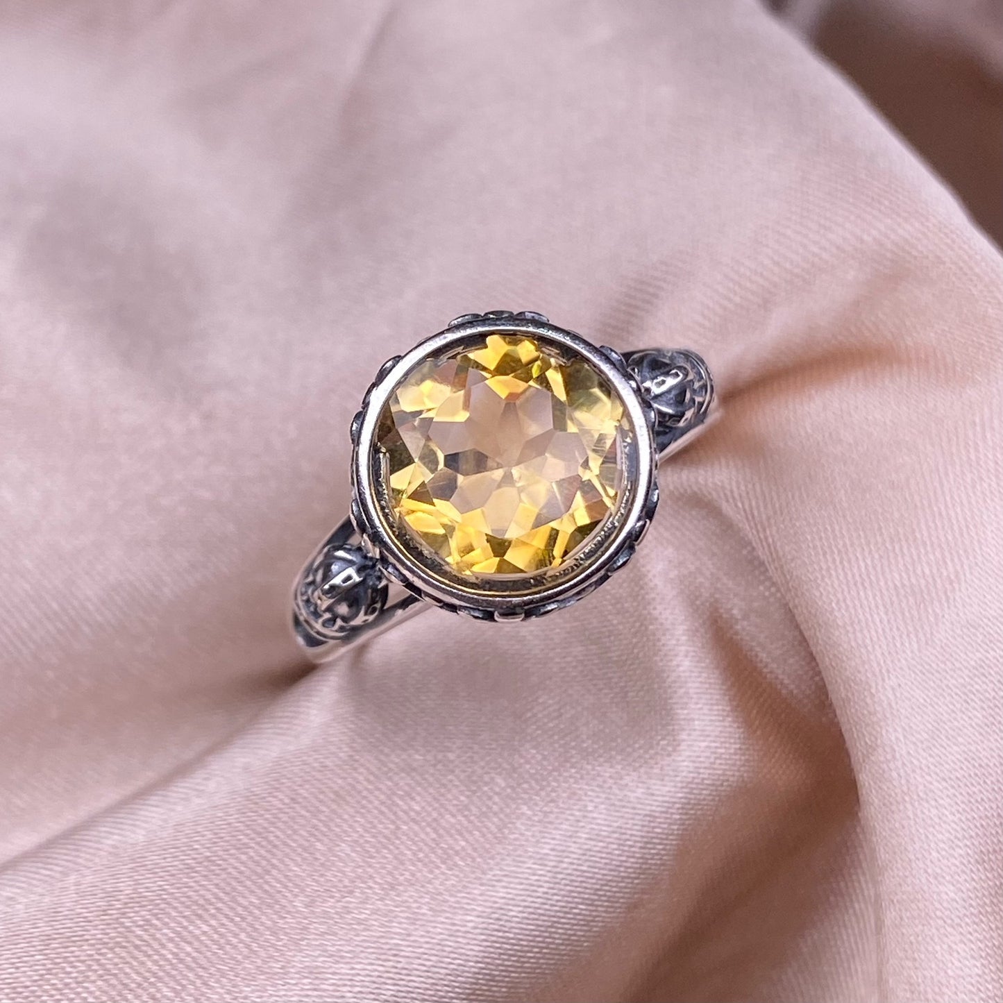 Get Rich - Citrine Vintage Silver Ring