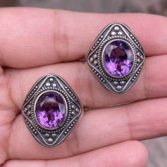 I'm Powerful - Amethyst Vintage Silver Ring