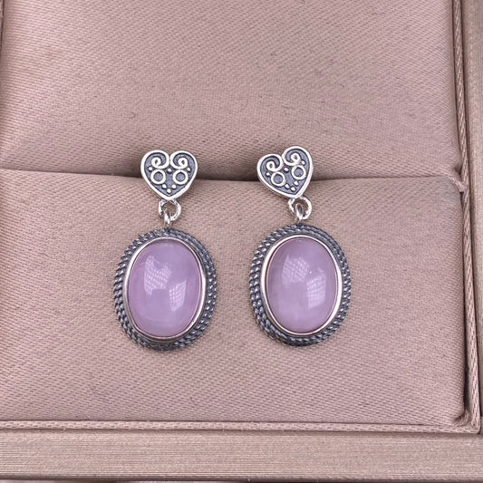 Love Healing - Kunzite Silver Earrings