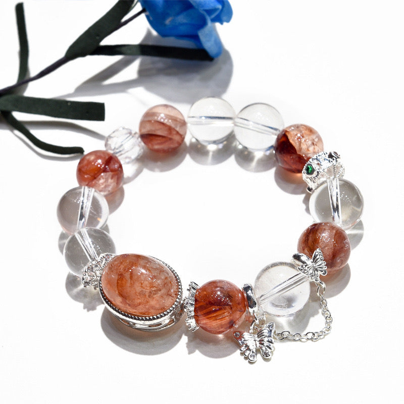 Energetic Butterfly - Red Phantom Quartz Bracelet