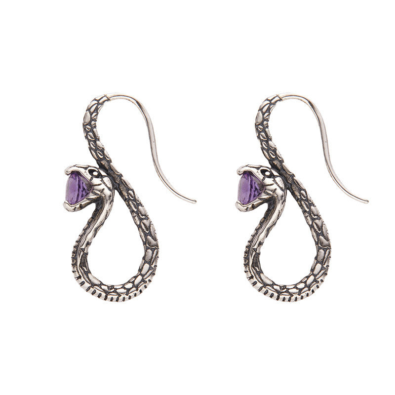 Power up - Snake Amethyst Earrings