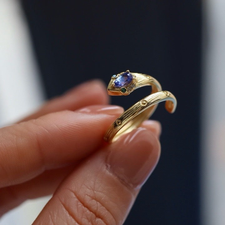 Spiritual Wisdom - Tanzanite Viper Silver Ring