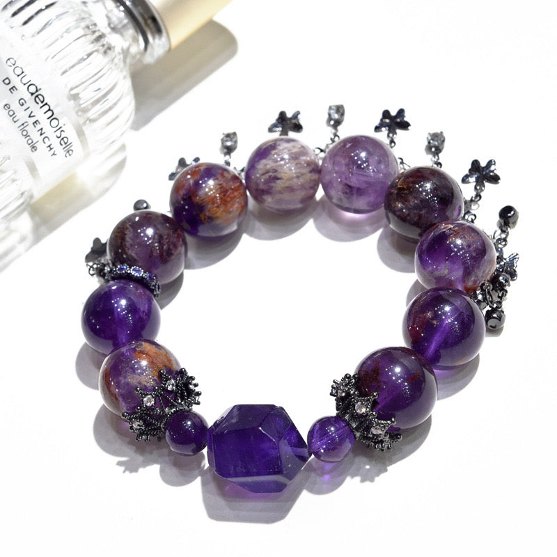 Spiritual Butterfly - Purple Phantom Quartz Bracelet