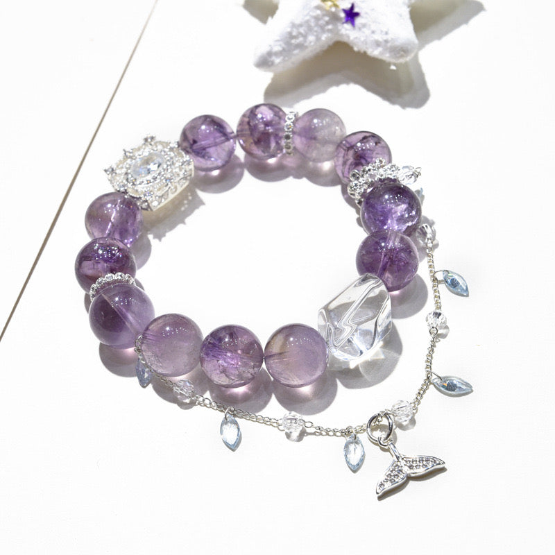 Peace & Love - Mermaid tail Amethyst Bracelet